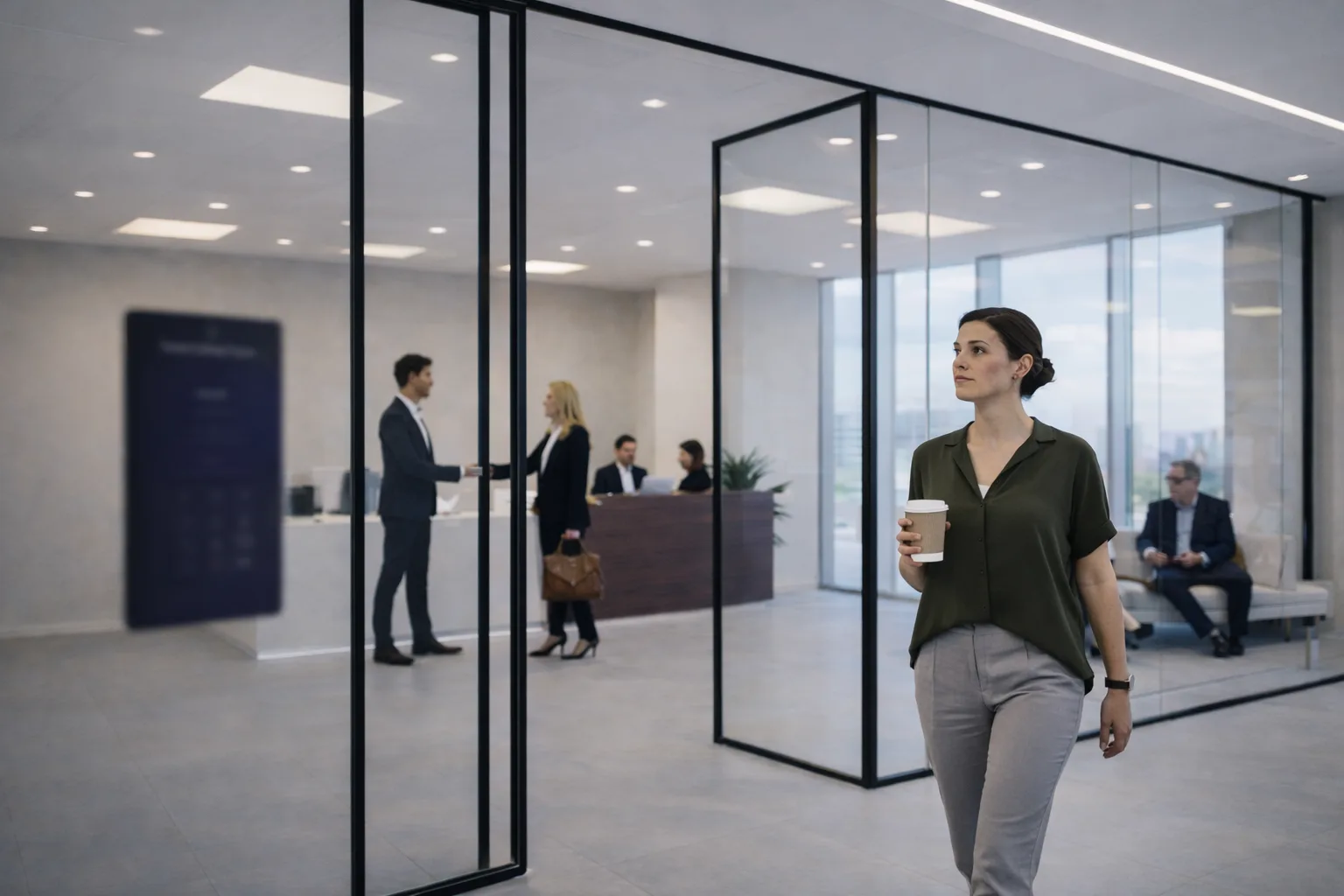 A touchscreen interface representing access administration and secure controls.