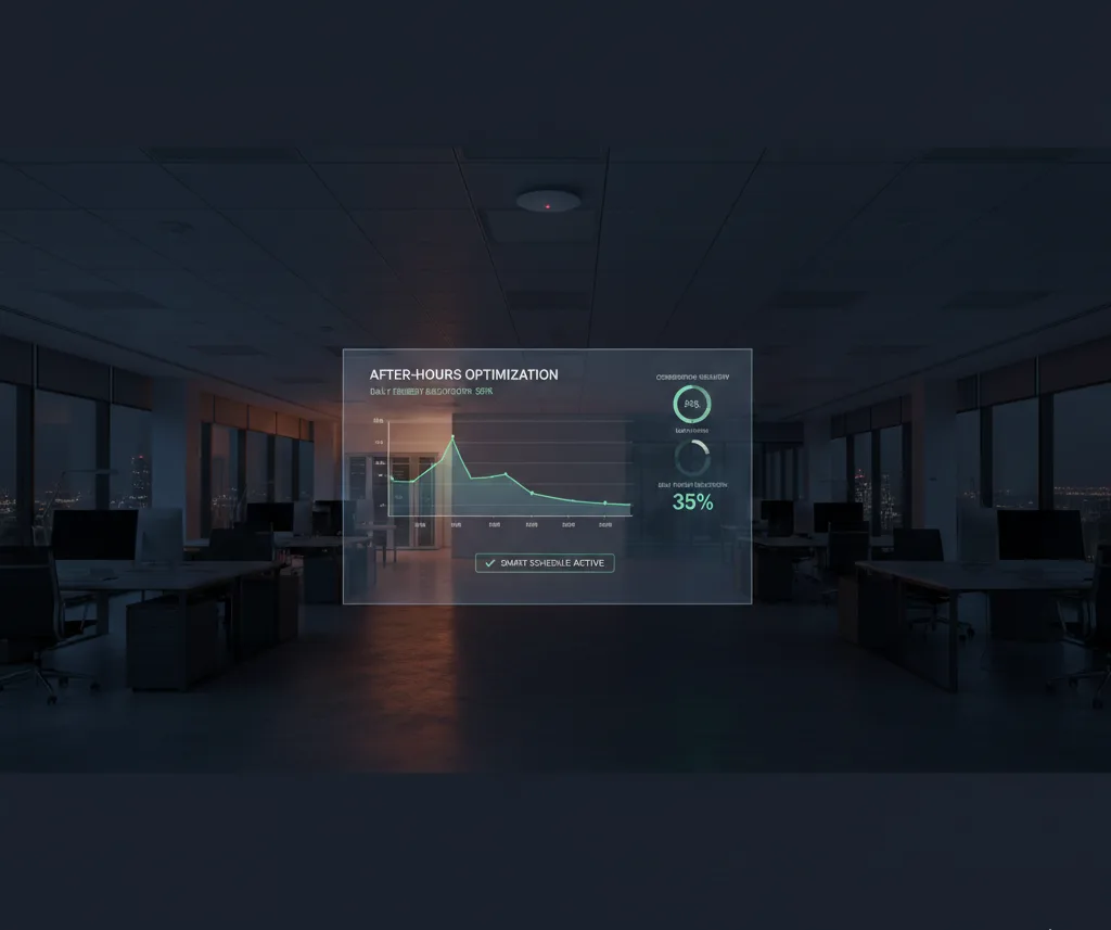 A touchscreen dashboard representing energy monitoring and analytics.