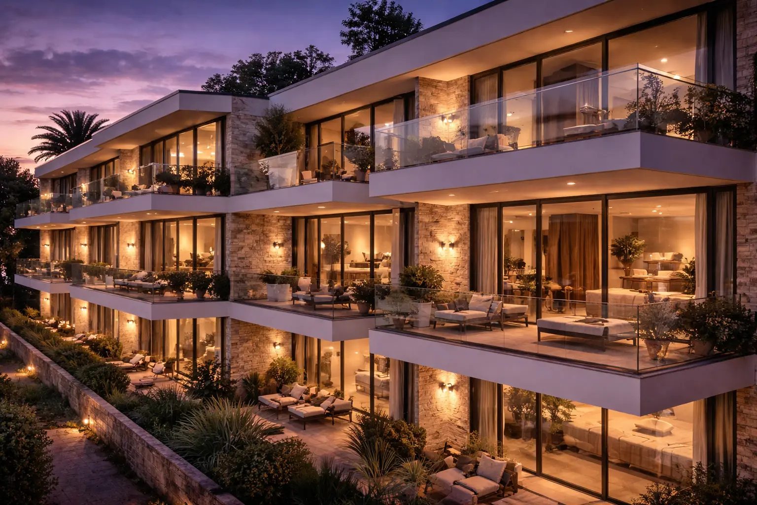 A modern interior with warm ambient lighting representing a premium smart-living standard.